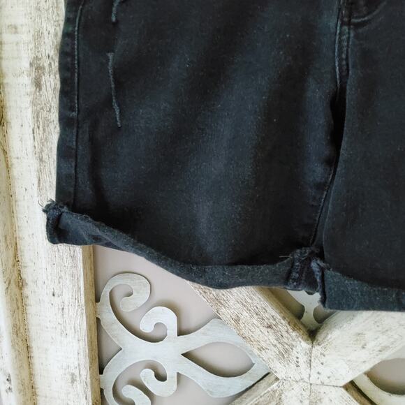 Rock & Republic Women's Embellished Lightly Destructed Raw Hem Denim Shorts - Picture 3 of 6